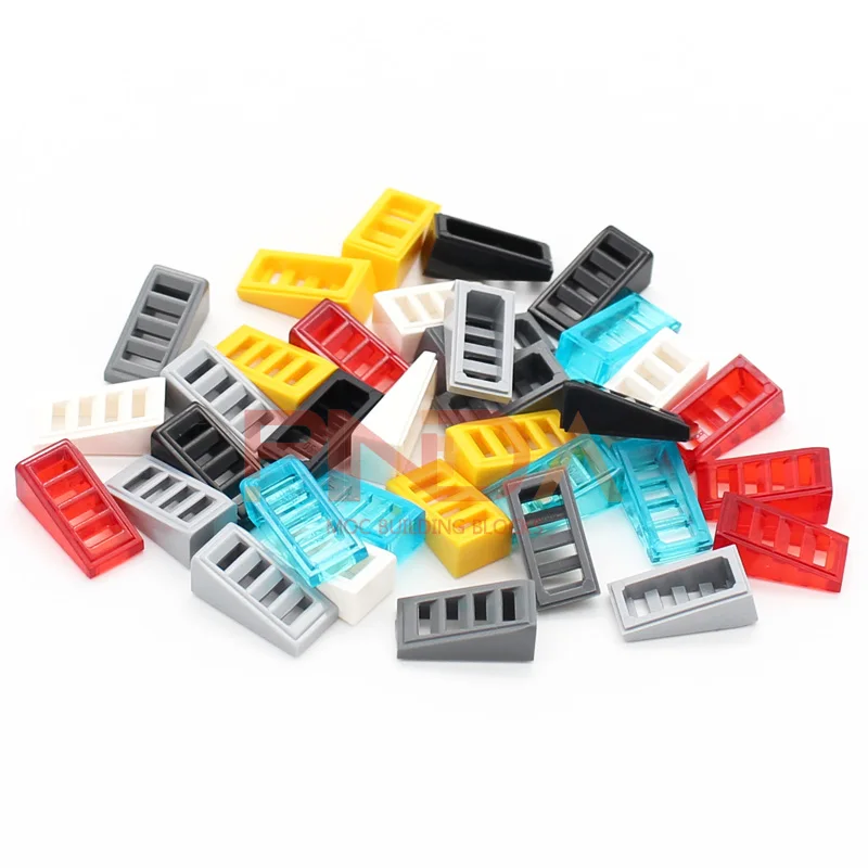 Фото 50 шт. MOC Assembla Particelle Pendenza 18 2x1x2/3 con 4 слота 61409 Строительные блоки Mattoni FAI DA TE Modello Bulk Tecnologia Pa №1