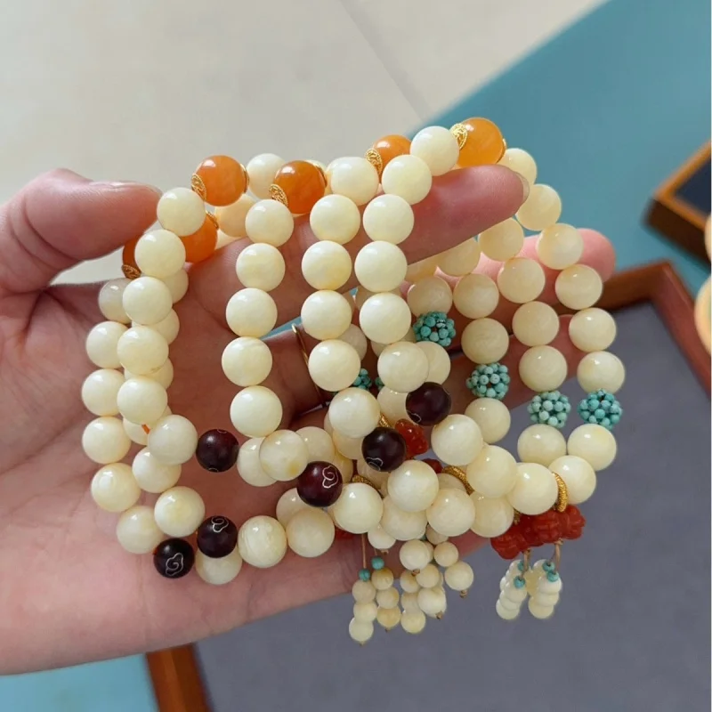 Натуральный одиночный круг русский оловянный браслет костяной фарфор белый