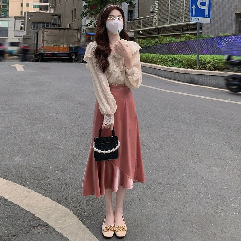 Твидовое платье в гонконгском стиле одинаковый комплект новинка 2024 ранняя осень