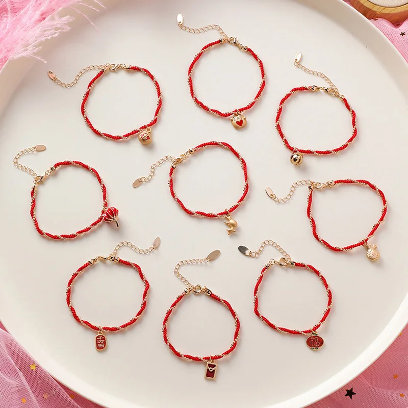 

Girl Jewelry Handmade Red Bracelet Women 1PC Good Luck Cat Accessories Wealth Party Wristband