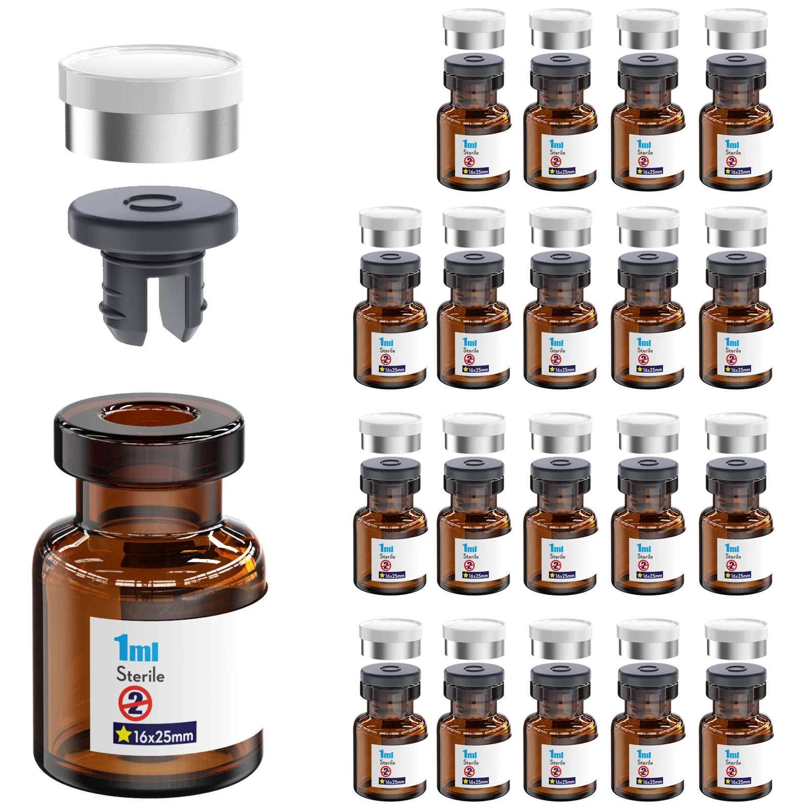 

Стерильные стеклянные флаконы 20 шт