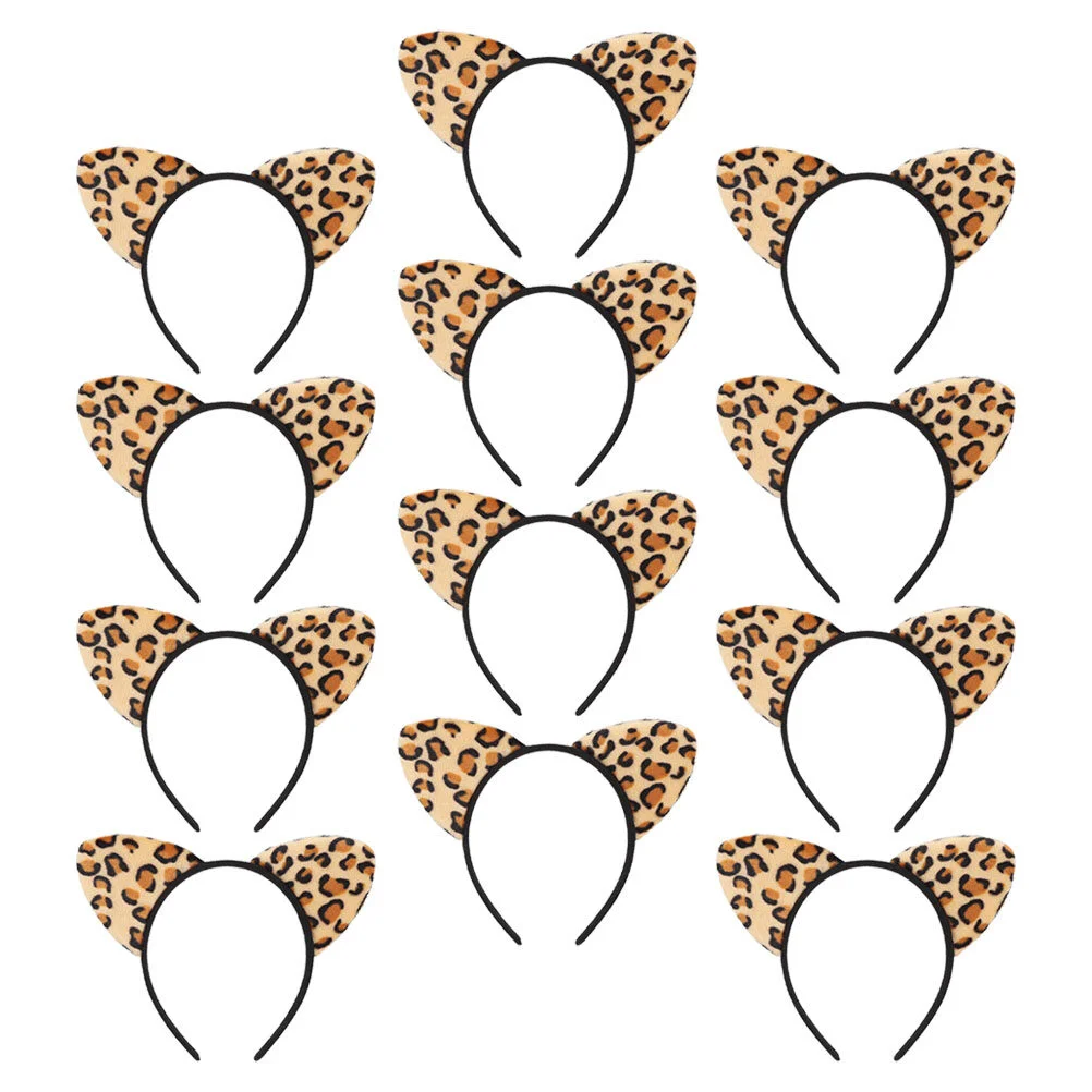 

Cat Headdress Animal Ear Headwear Girl Party Leopard Headband Costume Prop Lovely Hairband