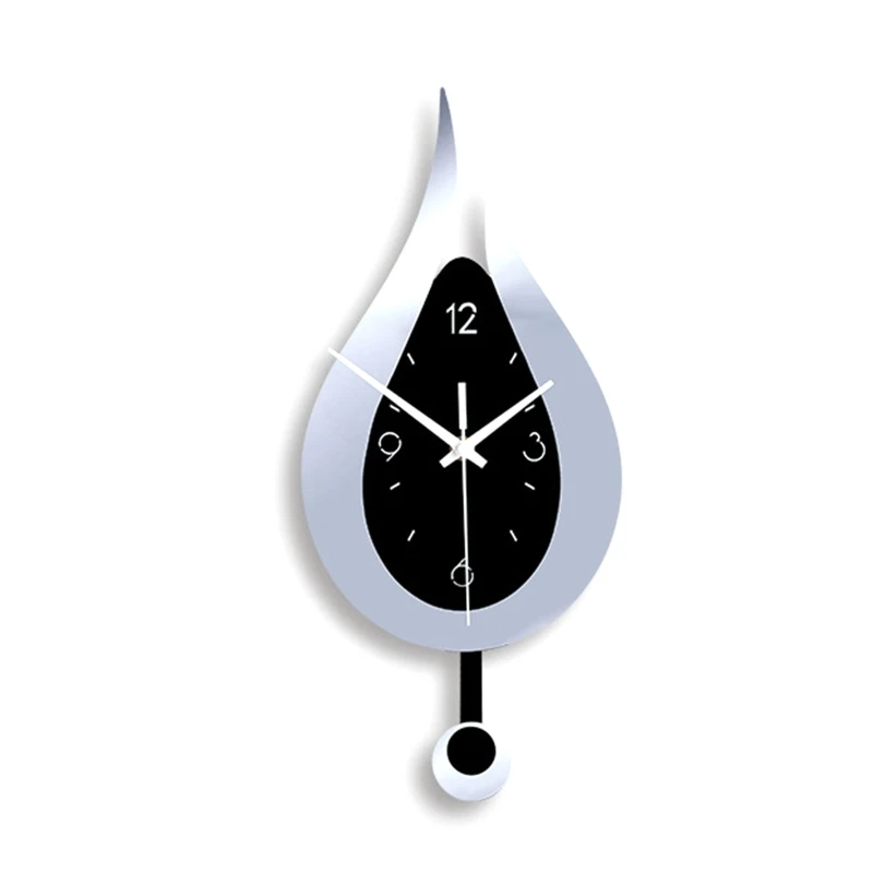 2022 Modern Water Dropping Design Wall Clock Creative Acyrlic Pendulum Clock for Home Bedroom Living Room Office Decoration Mute