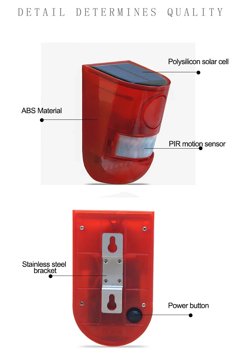Датчик движения на солнечной батарее водонепроницаемый инфракрасный стробоскоп