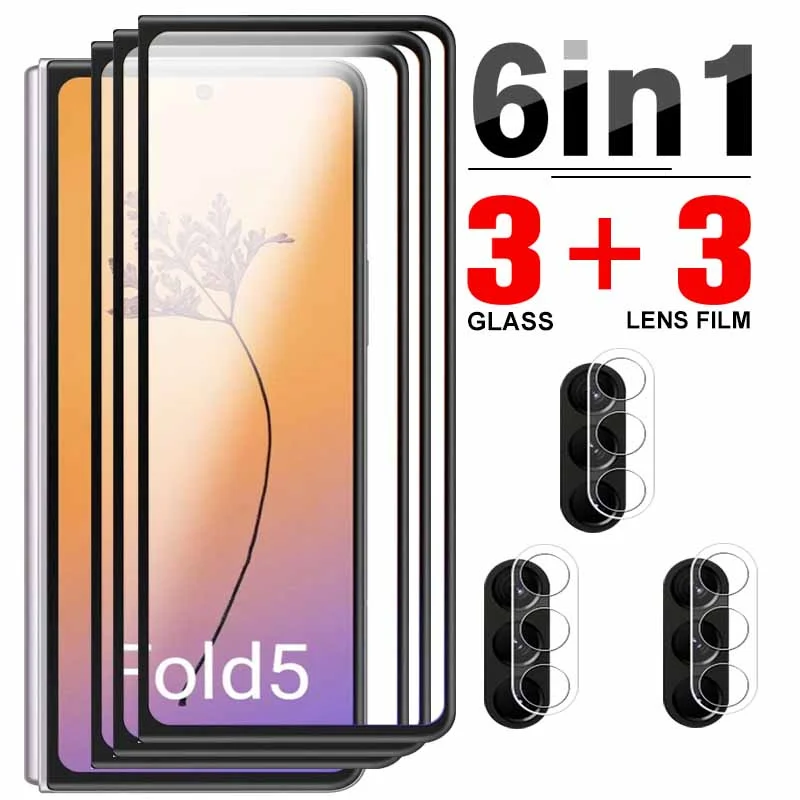 

Закаленное стекло 6 в 1 для Samsung Galaxy Z Fold5, защитные пленки для экрана Sumsung Z Fold5 zFold 5 5g, защитная пленка для объектива камеры