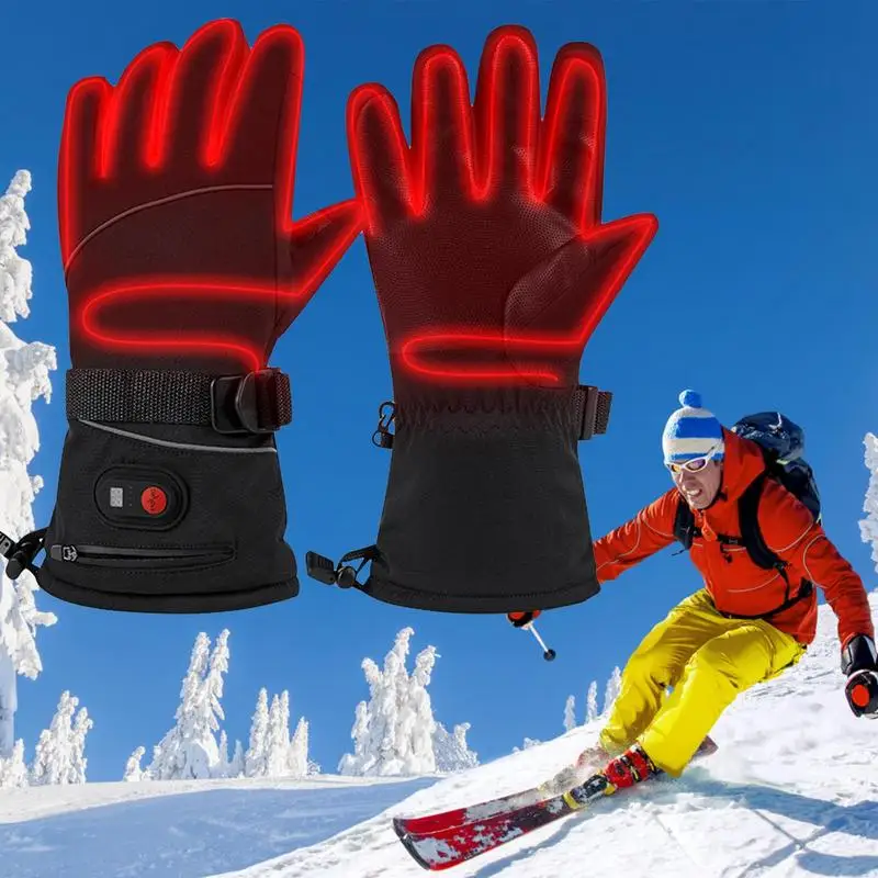 

Electric Heated Gloves Hand Warmer Charging Heating Finger Safety Constant Temperature Skiing Scooter Cycling Warm Gloves