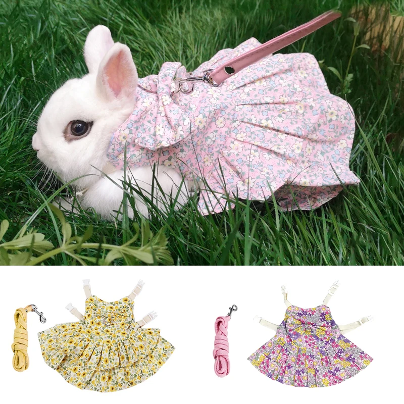 Fashion Chinchilla Rabbit Skirt Dress for Small Animals Sweet Pet Clothes with Buckle Bunny Guinea Pig  Cat mascotas Accessories