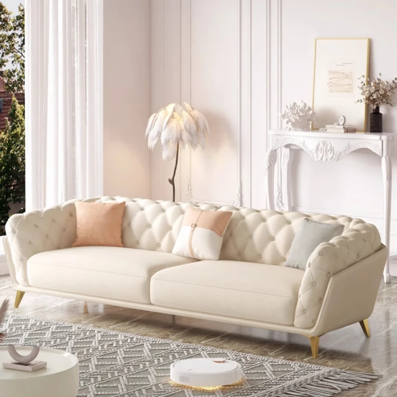 Роскошный матерчатый диван в французском стиле прямой бархатный для маленькой