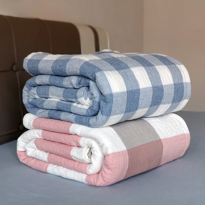 Cotton gauze towel washed with cotton three-layer blanket thin summer cool air conditioner nap towel blanket kawaii blanket