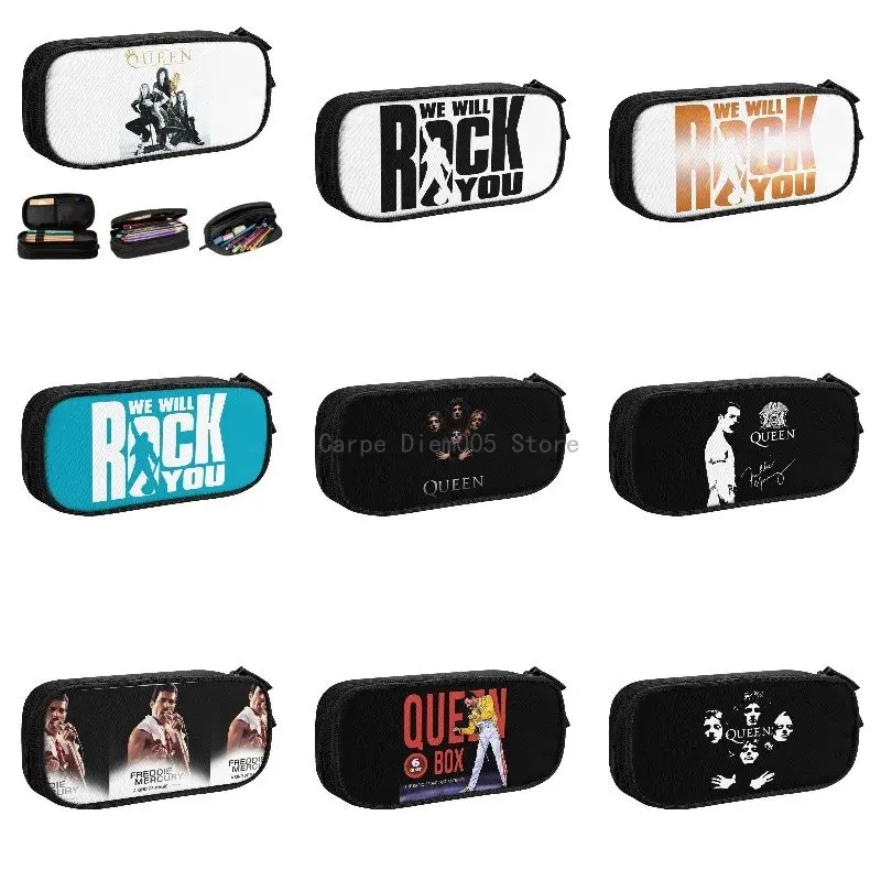 

Cute Queen Band Freddie Mercury Pencil Cases for Girls Boys Big Capacity Pencil Bag School Accessories