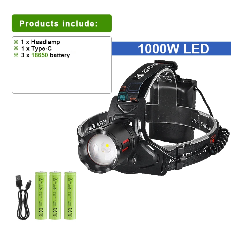 

Налобный фонарь xiviio 76000000LM