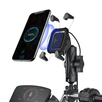 motorcycle x type wireless charging mobile phone bracket 15w fast charging aluminum alloy four claw navigation phone bracket
