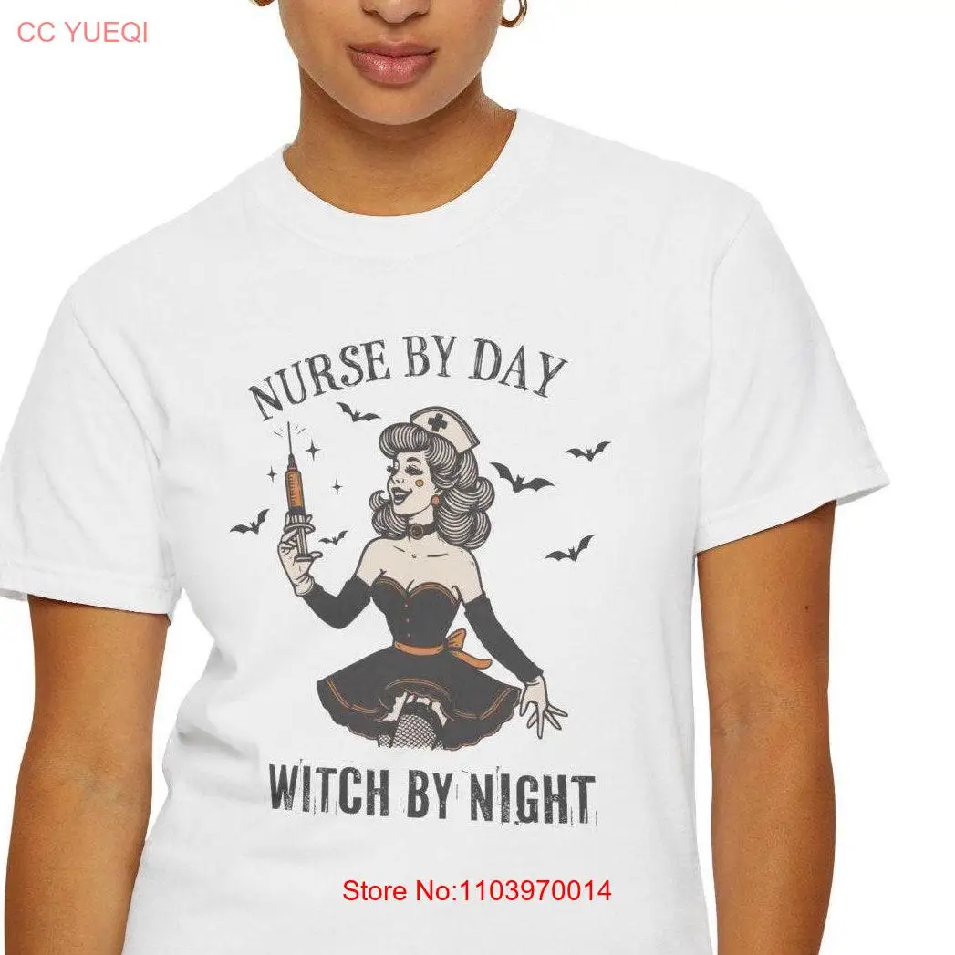 Винтажная футболка медсестры на Хэллоуин осенняя ведьма девчачья школьная