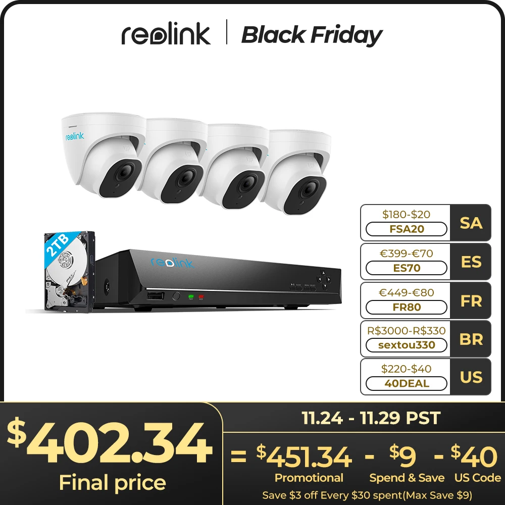 

Умный сетевой видеорегистратор Reolink, 4K Ultra HD, 24/7 дюймов