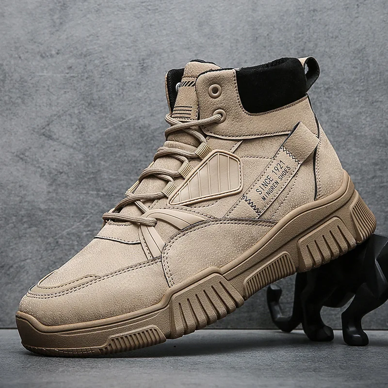 

Men's Casual Boots Fashion Platform Non-slip Comfort Breathable Shoes Desert Hiking Work Safty Wear-resistant Flats Botas Hombre