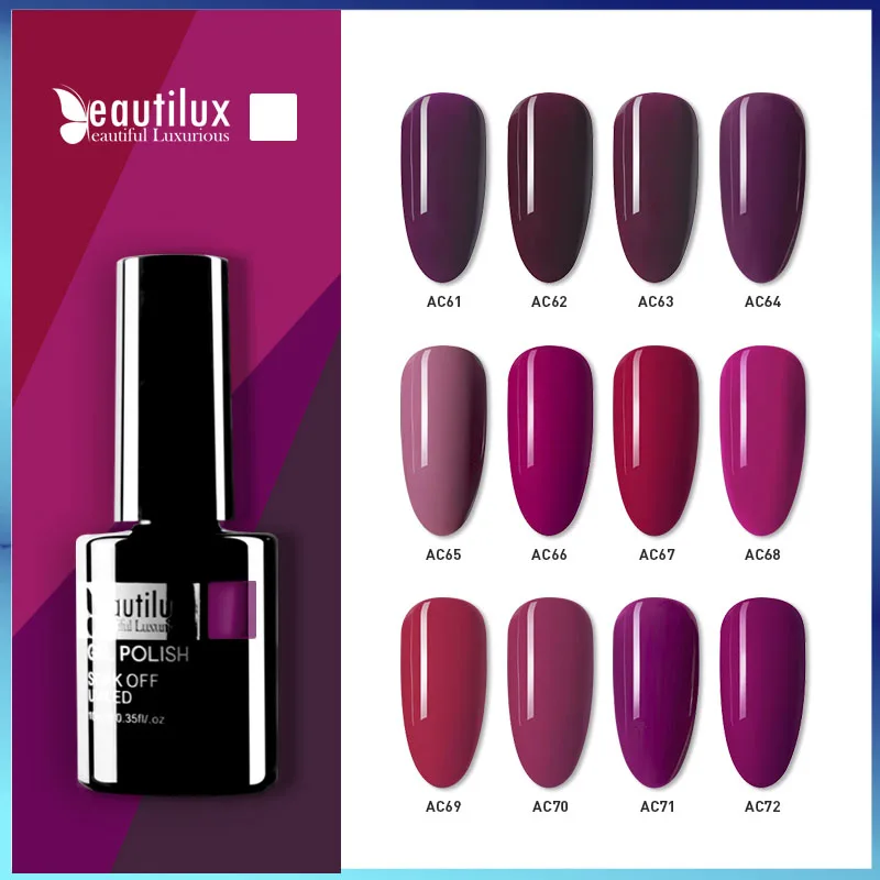 Magenta Wine Red Cherry Burgundy Color Gels Semi-permanent Nail Art Lacquer Vanish Diy Manicure 10ml