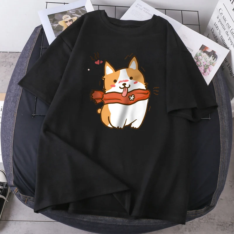 

Kawaii Dogs Streetwear Tshirt Women Lovely Cartoon Print Short Sleeve Tpps Summer Ladies Oversize Tops Ropa Mujer Camiseta