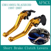 cbr1100 xx motorcycle adjustable accessories cnc short brake clutch levers for honda cbr1100xxblackbird 1997 2007