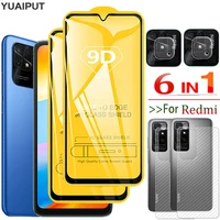 6in1 pelicula Tempered Glass For Xiaomi Redmi 10C Screen Protector Redmi-10C-NFC Protective Film Redmi Hard Glass Redmi10C Back Film Camera Protection Redmi Global Glass