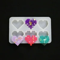 love heart shaped pendant mold key chain mold for jewelry making resin casting mold craft diy tool