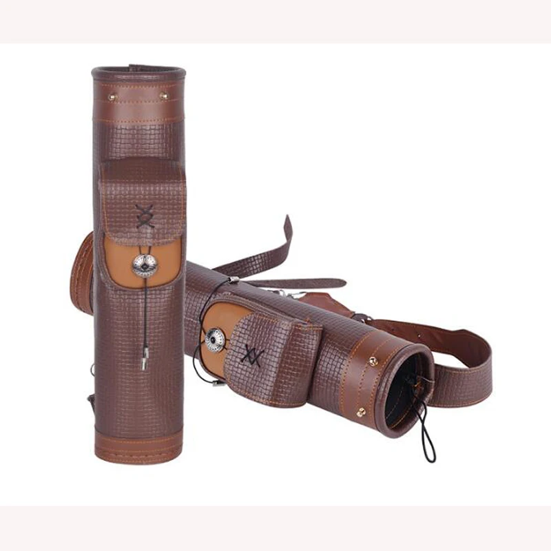 Bow And Arrow Accessories Wrist Hanged Cow Leather Arrow Quiver Hunting Arrow Tube Hunting Bag Accessory