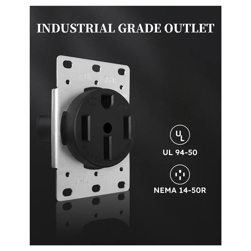 Фото Розетка ABGE-3X NEMA14-50 промышленного класса для ровных безопасных, не перегрева или плавления, зарядка электромобилей, розетка 50 А 125/250 В №2
