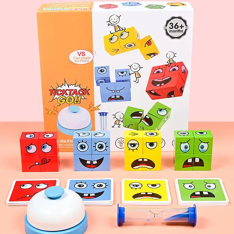 

Wooden Expressions Toy Expressions Matching Blocks Magic Cube Face Pattern Puzzle Expression Puzzle Building Block Education