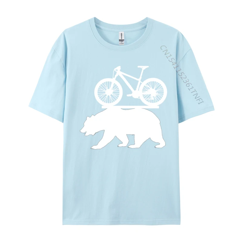 Fun Mountain Bike Cycling Cal Bear Design For Men Classic Tops T Shirt Fashion Tee-Shirt Top T-Shirts Clothing