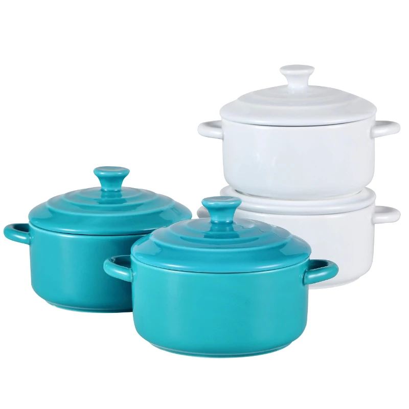 

8.5oz Oven Safe Mini Cocotte Ceramic Ramekins For Baking, Mini Casserole