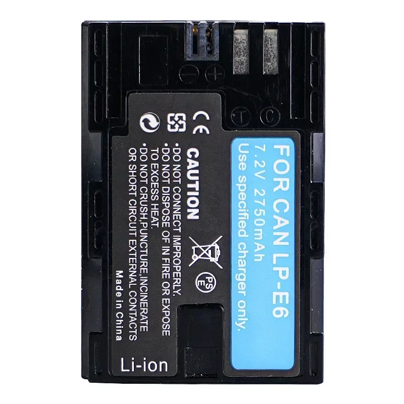 Фото Высокоемкостный аккумулятор LP-E6N 2750 мАч с двойным зарядным устройством и LED-индикатором для Canon 5D Mark II III 5DS R 6D 7D 70D 80D №2