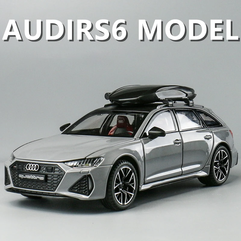 1:24 Audi RS6 Station Wagon 2022 Alloy Model Car Toy Diecasts Metal Casting Sound and Light Car Toys For Children Vehicle