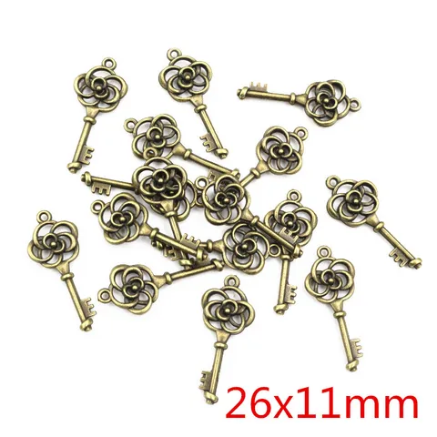 Брелоки для ключей Wadsfred античные бронзовые медные 40 шт