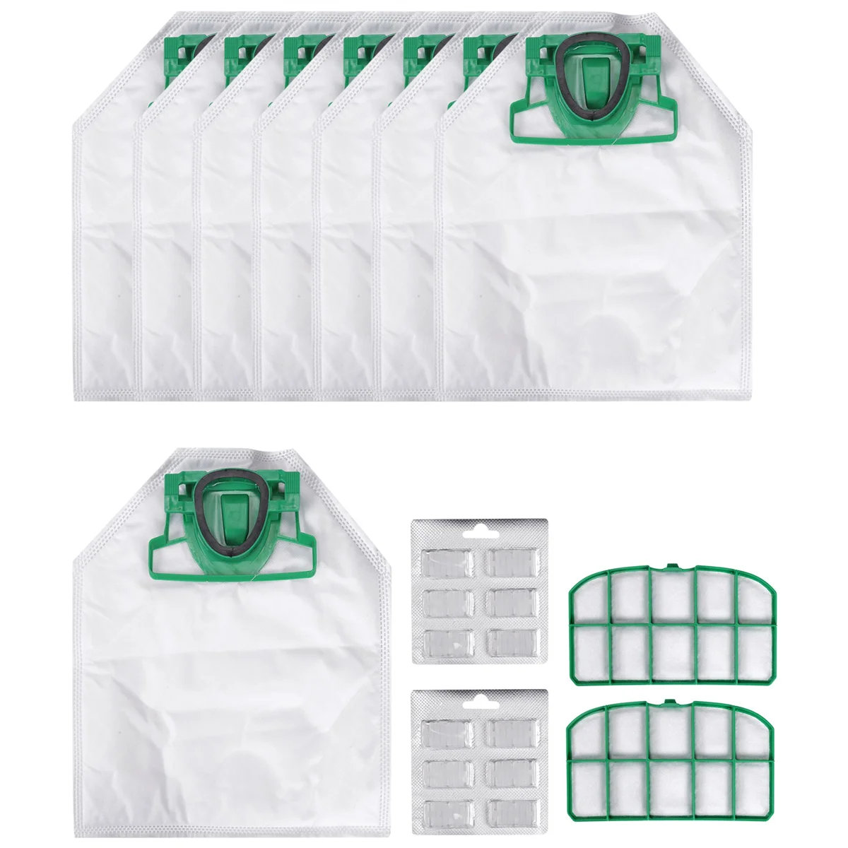 Для VK200 FP200 Запчасти для пылесоса Vorwerk Kobold Сменный фильтр 8 пакетов + 2 HEPA-фильтра 12
