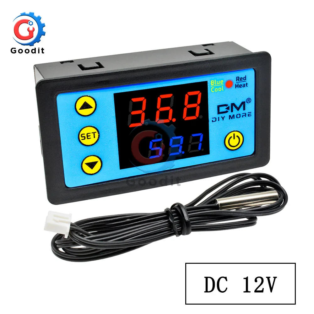 

Gaqqee Цифровой терморегулятор температуры DC12V DC 24V AC110V~220V с датчиком NTC