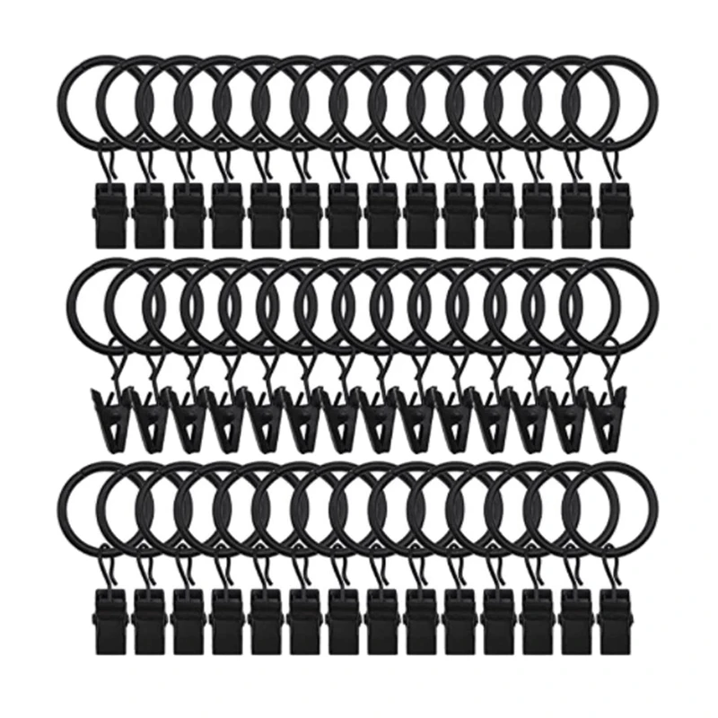 

42 Pack Drapery Curtain Clip Rings,Drapes Rings 1 In Interior Diameter, Curtain Hangers Clips Decorative Drapery