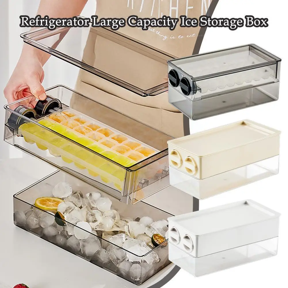 

Household Refrigerator Large Capacity Ice Storage Box Rotating Box Lattice Making Ice Ice Ice Mold Y0Y2