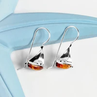 amber earrings for women silver color accessories suit bohemian drop eardrop jewelry esigner dangler wedding party gift
