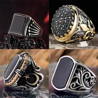 mysterious totem pattern atmospheric ring huitan finely carved design elegant pattern femalemale party ring fashion jewelry