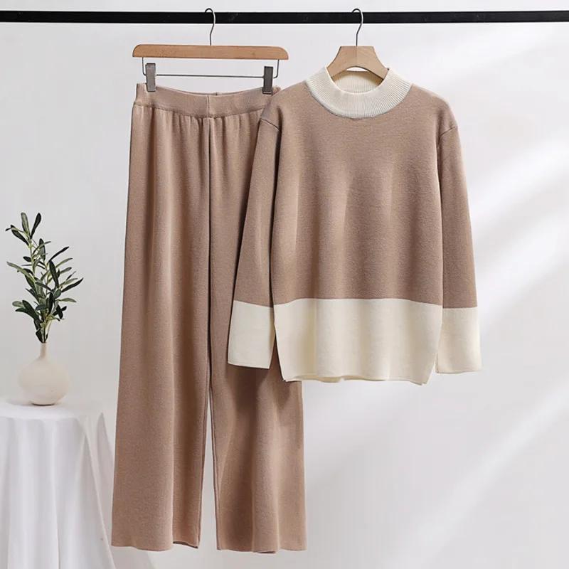 

2023 winter Women tops Pant Sets Sweater Casual Tracksuit 2 piece sets women outfit jerseys knitwears pullovers conjuntos
