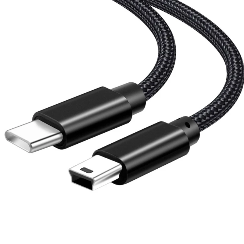 

Quick Charging Cable Type-C to Mini USB Connector Data Line for Phones Cameras