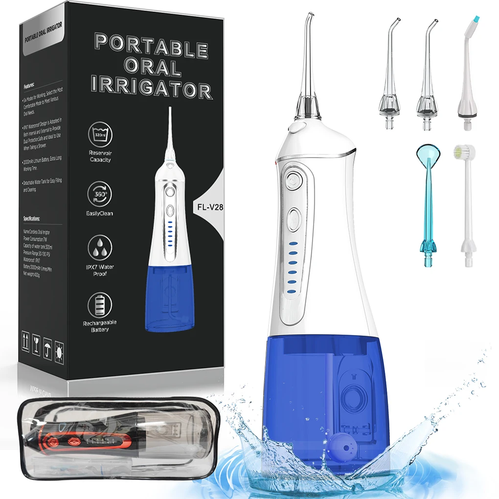 

300ml Portable Oral Irrigator usb Rechargeable Water Flosser Dental Water Jet 300ML Water Tank Waterproof Teeth Cleaner