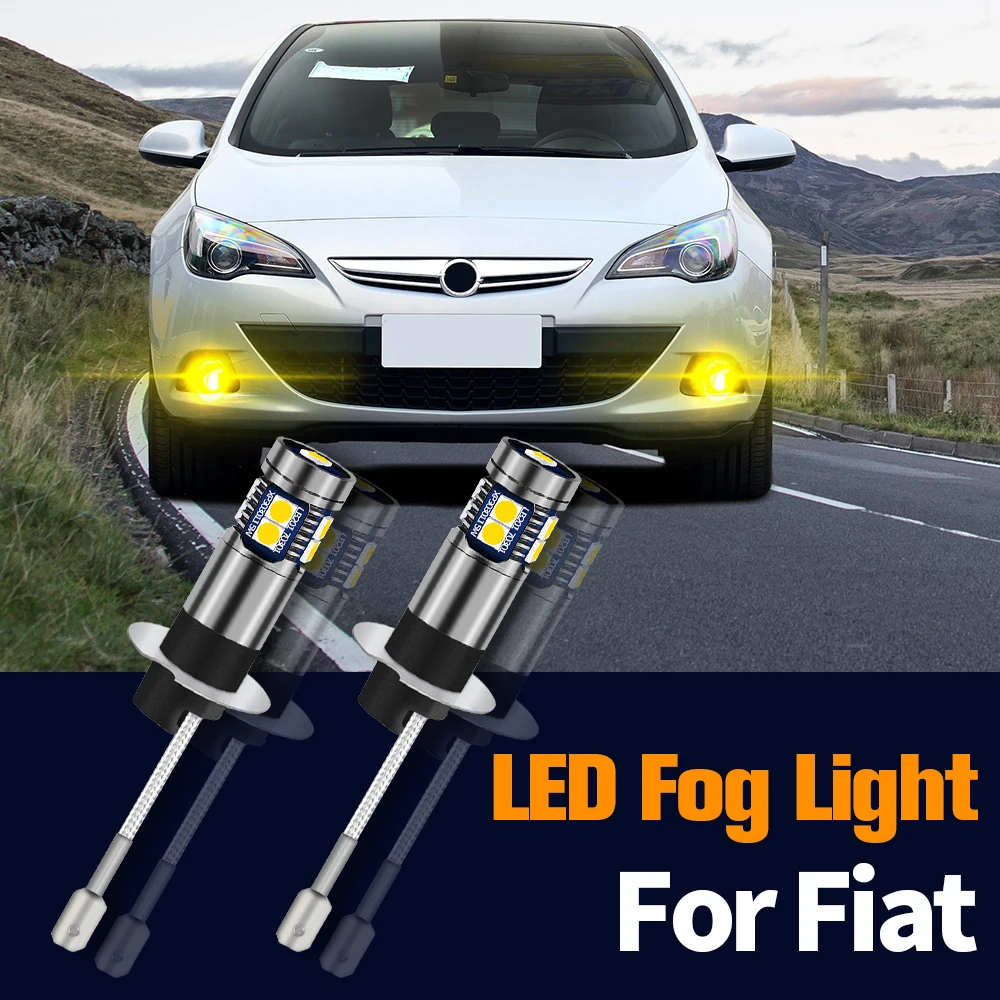 

2pcs LED Fog Light Lamp Blub Canbus Error Free H3 For Fiat 500 500C 2009-2015 Punto 1994-2010