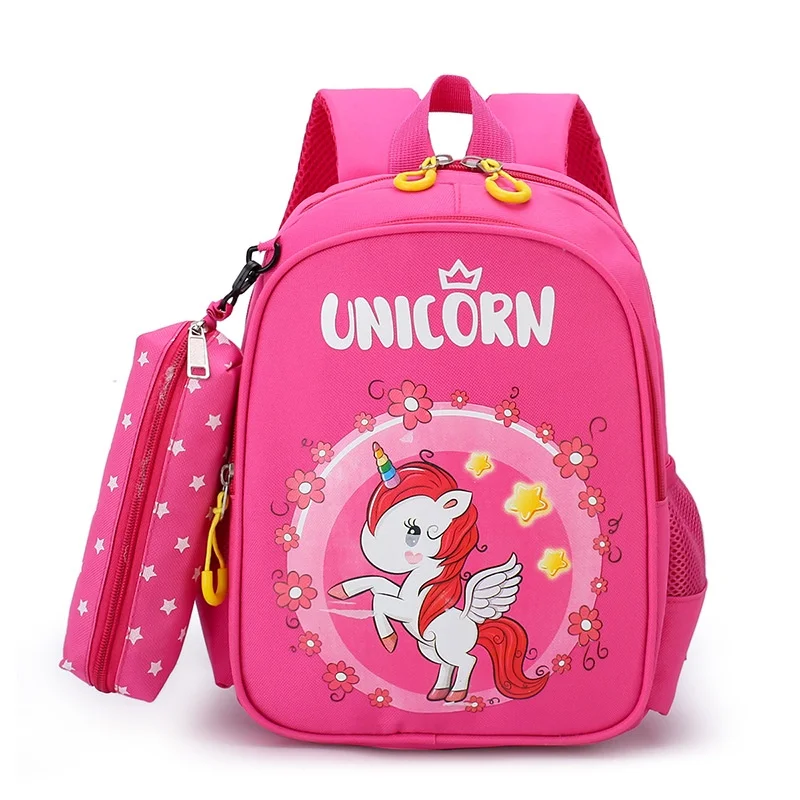 

Girls Princess Unicorn Rabbit Boys Dinosaur Cartoon Schoolbags New Children Cute Fashion Kindergarten Backpacks with Pen Bag Hot