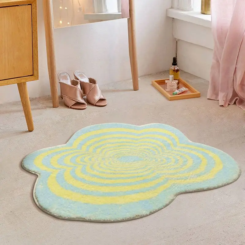 Soft Carpets for Bedroom Living Room Shaggy Household Floor Mat Contrasting Color Area Rug Cloud Non-slip Tatami Rugs Decoration