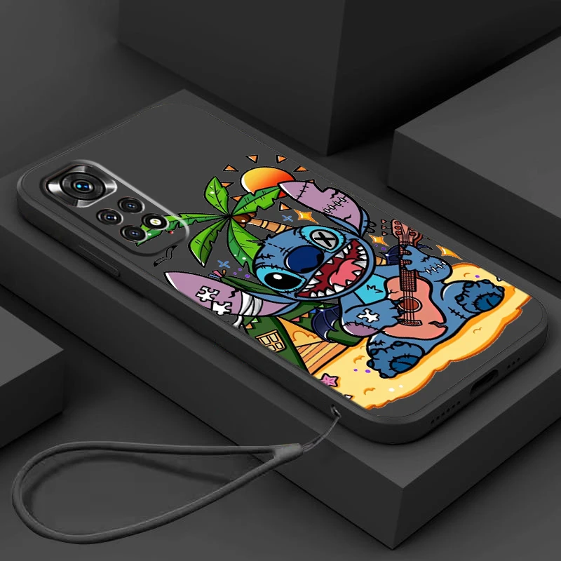 

Disney Stitzer Angel Phone Case For Xiaomi Redmi Note 12 11T 11S 11E 10S 10T 10 9T Pro Plus Liquid Rope Funda Cover