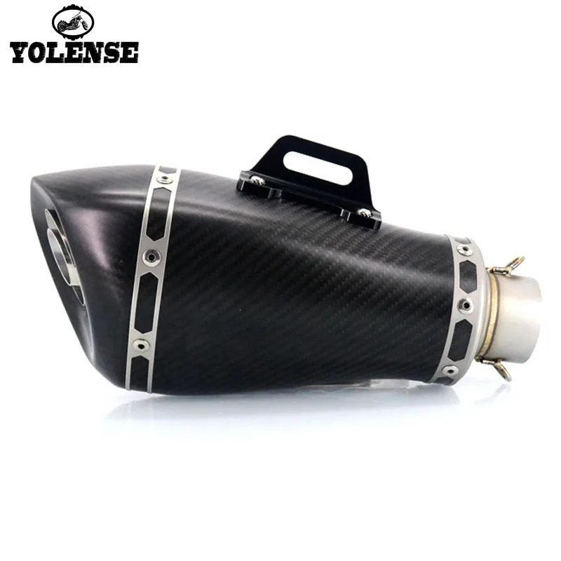 

For KAWASAKI ZZR600 ER-6N ER-6F ZX-6R ZX-10R Z1000SX Z900 Z650 Inlet 51MM Motorcycle Modified Carbon Fiber Exhaust Muffler Pipe