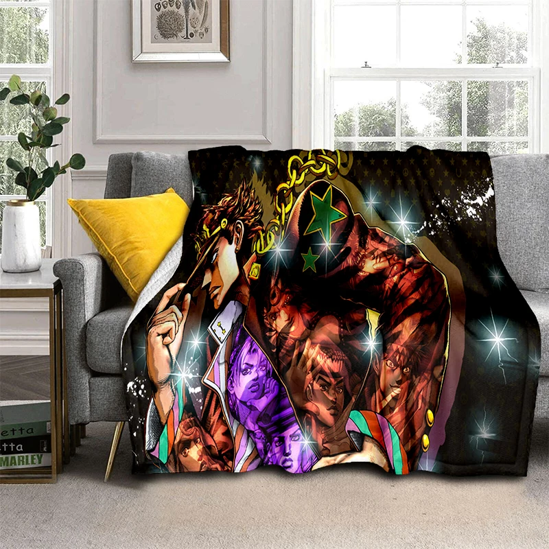 

Jojo's Bizarre Adventure blanket Flannel Blanket Soft Fleece Throw Blankets for Bedroom Couch Sofa Bedspread Blanket tv blanket