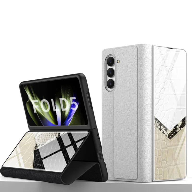 Luxury Flip Mirror Phone Case for Samsung Galaxy Z Fold5 Case All-inclusive Shockproof Shell for Samsung Z Fold 5 Case