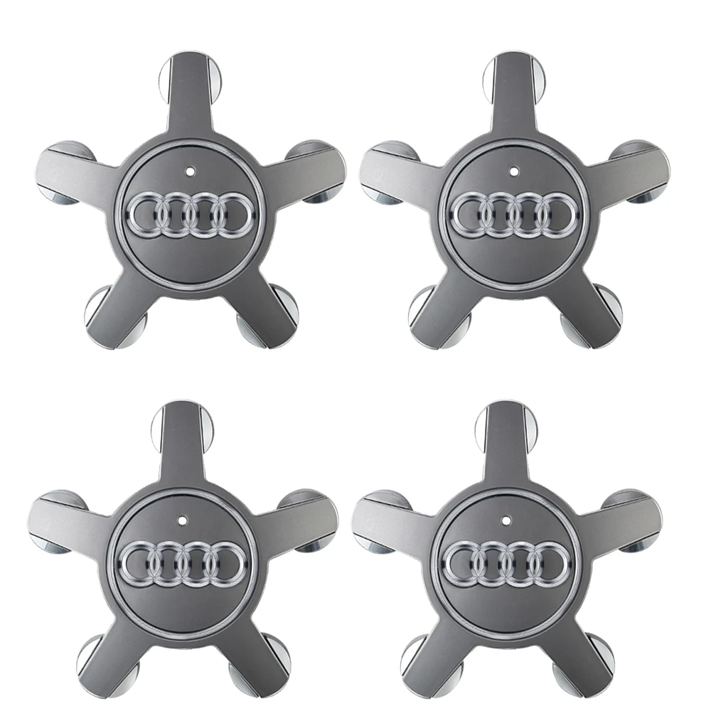

4 шт. крышки центра колеса автомобиля, ступица с пятью когтями, эмблемы, крышки для Audi B6 A4 A1 A5 Q3 Q7 S5 A6 V6T RS6 R8, аксессуары для авто украшения