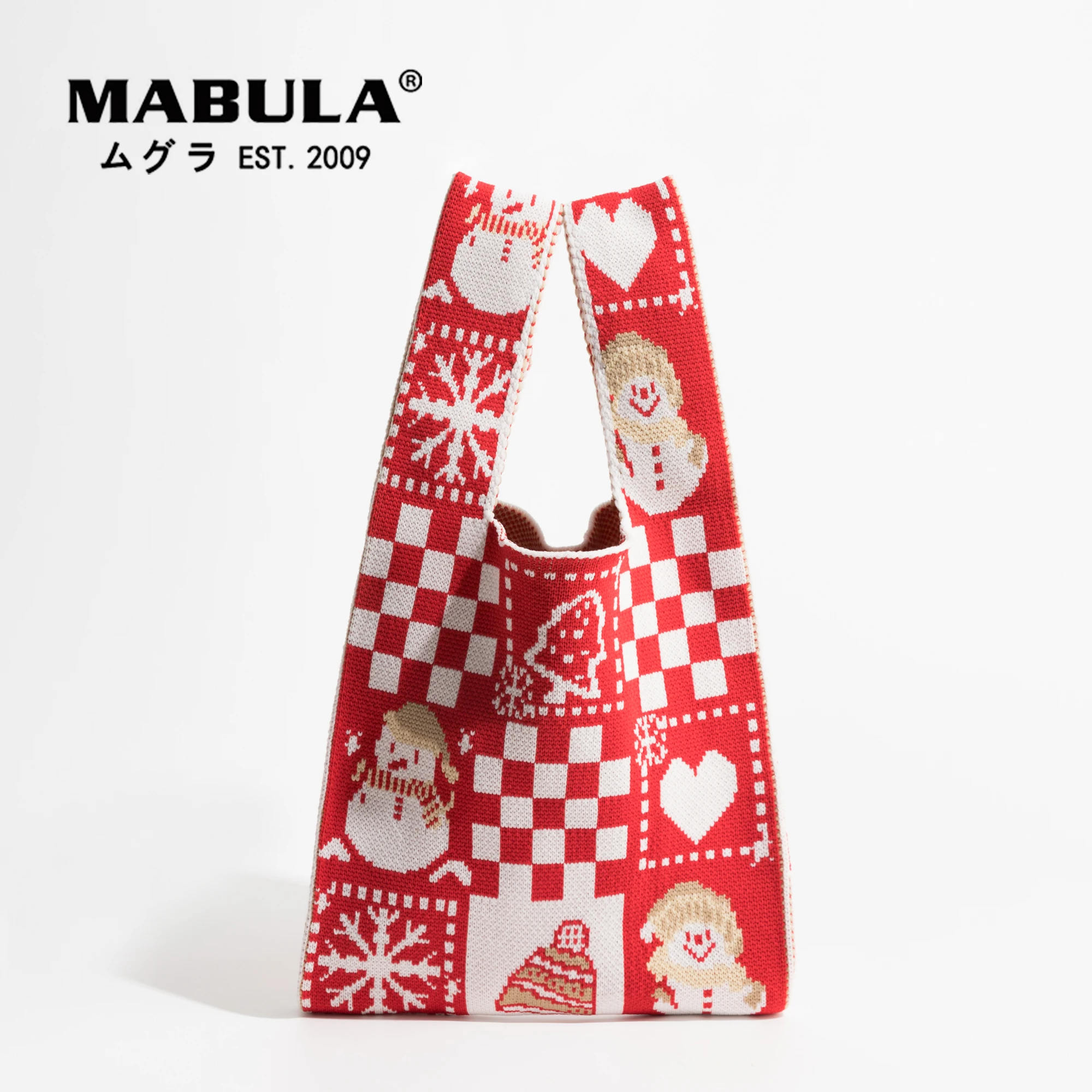 

MABULA, мультяшный узор, хлопок, кроше, топ, ручка, кошельки, модное вязание, маленький наручный чехол для телефона, тренд, портативная женская с...